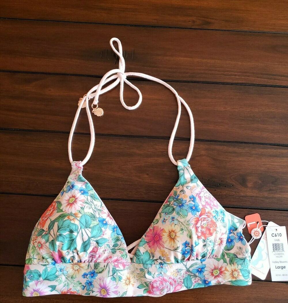 Swim Systems Love Birds Halter Bikini Top C610 Size L NWT